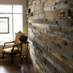 reclaimed wood accent wall