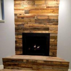 reclaimed wood fire place accent