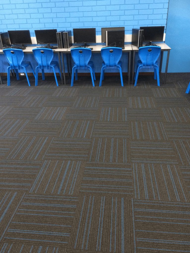 blue carpet perth school library
