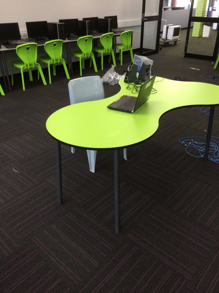 purple carpet on perth school library